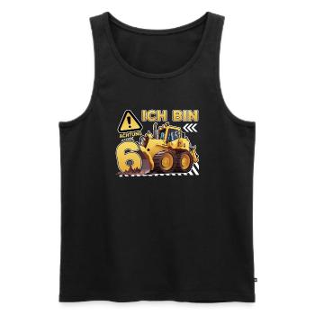 Ich bin 6 Bagger 6. Geburtstag 6 Jahr Bauarbeiter - Männer Premium Bio Tank Top - Schwarz - Vorne - Michal (187cm)