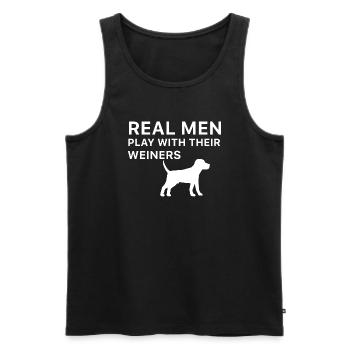 Dog Hund - Men's Premium Organic Tank Top - black - Front - AI Model Male 178 light (178cm)