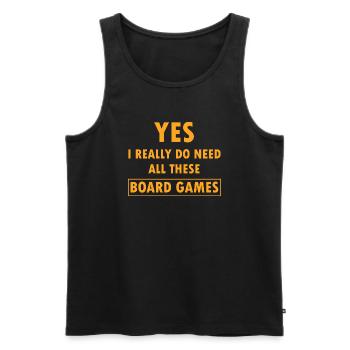 boardgame chess backgammon game night - Männer Premium Bio Tank Top - Schwarz - Vorne - AI Model Male 178 light (178cm)