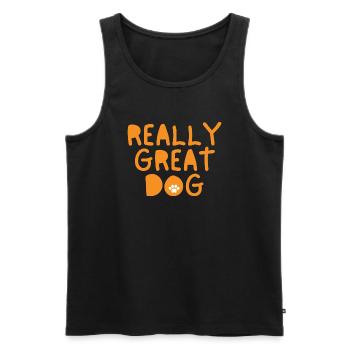 Really Great Dog. - Men's Premium Organic Tank Top - black - Front - AI Model Male 178 light (178cm)