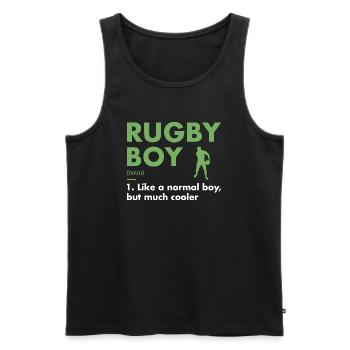 Sport Boy Definition Rugby - Männer Premium Bio Tank Top - Schwarz - Vorne - AI Model Male 178 light (178cm)