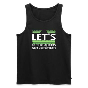 gift idea hippie happy statement joke - Männer Premium Bio Tank Top - Schwarz - Vorne - Michal (187cm)
