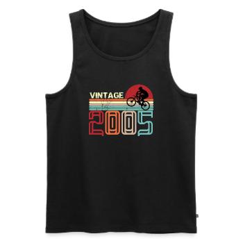 Vintage Birthday rétro sunset design - Débardeur bio Premium Homme - noir - Devant - Michal (187cm)