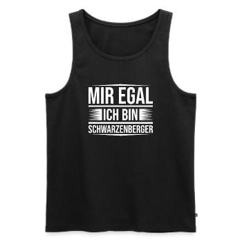 Schwarzenberg mir egal2 - Männer Premium Bio Tank Top - Schwarz - Vorne - Michal (187cm)