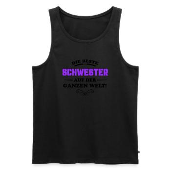 die beste schwester - Männer Premium Bio Tank Top - Schwarz - Vorne - AI Model Male 178 light (178cm)