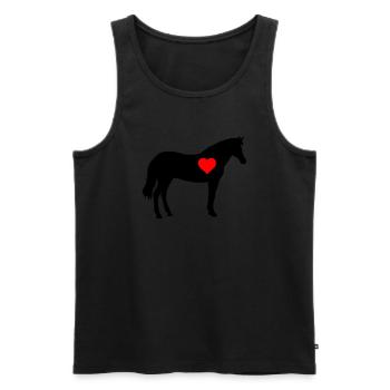 horse - Männer Premium Bio Tank Top - Schwarz - Vorne - AI Model Male 178 light (178cm)