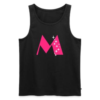 Letter M Glitter - Men's Premium Organic Tank Top - black - Front - AI Model Male 178 light (178cm)