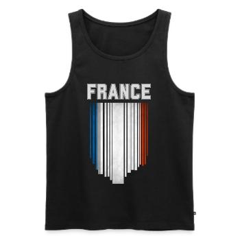 Drapeau de la France, fierté française - Débardeur bio Premium Homme - noir - Devant - AI Model Male 178 light (178cm)