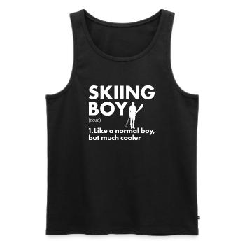 Sport Boy Skiing - Männer Premium Bio Tank Top - Schwarz - Vorne - Michal (187cm)