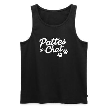 Pattes de chat - Débardeur bio Premium Homme - noir - Devant - Michal (187cm)