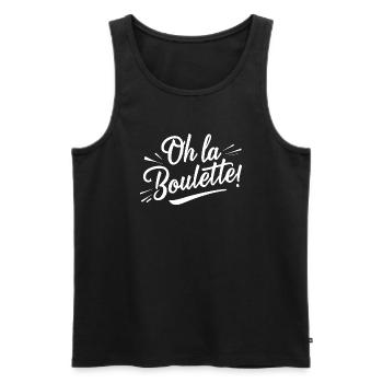 Oh la boulette! - Débardeur bio Premium Homme - noir - Devant - AI Model Male 178 light (178cm)