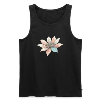 Fleurs esthétiques Couleurs pastel - Débardeur bio Premium Homme - noir - Devant - AI Model Male 178 light (178cm)
