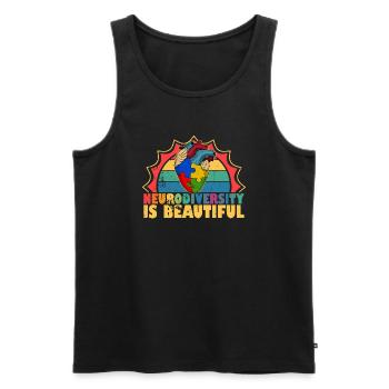 Neurodiversity is beautiful autism puzzle piece - Men's Premium Organic Tank Top - black - Front - Michal (187cm)