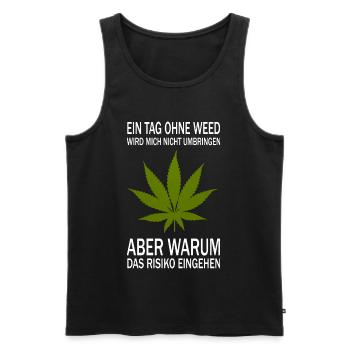 A day without weed - Men's Premium Organic Tank Top - black - Front - AI Model Male 178 light (178cm)
