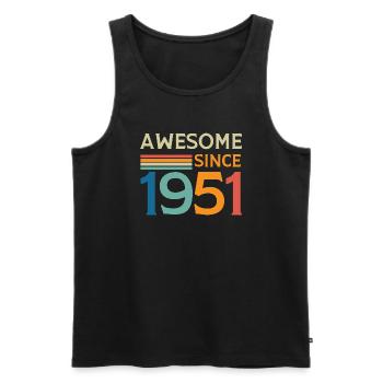 Großartig seit 1951 - Männer Premium Bio Tank Top - Schwarz - Vorne - AI Model Male 178 light (178cm)