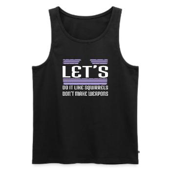 Happy 60s Hippy Funny Sayings Hippie Festival - Men's Premium Organic Tank Top - black - Front - Michal (187cm)