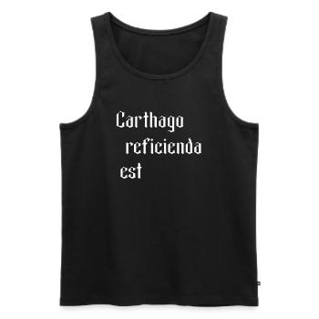 Carthago Reficienda Est - Men's Premium Organic Tank Top - black - Front - AI Model Male 178 light (178cm)