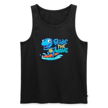 Ride The Wave - Men's Premium Organic Tank Top - black - Front - AI Model Male 178 light (178cm)