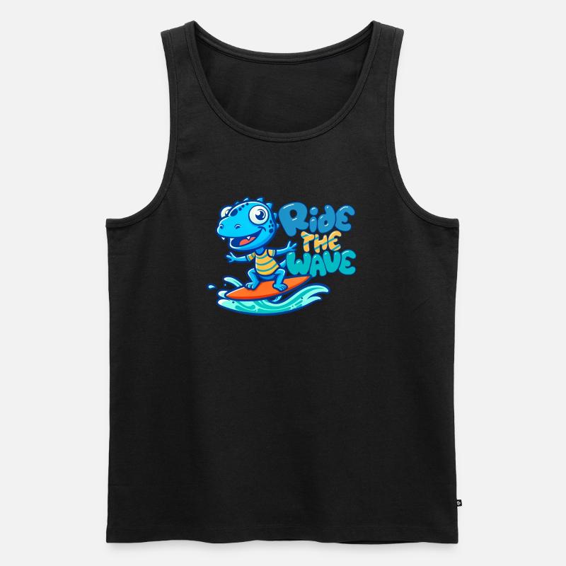 Reiten Sie auf der Welle - Männer Premium Bio Tank Top - Schwarz
