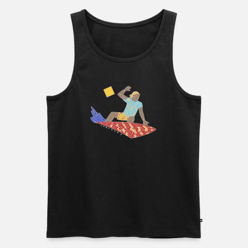 Surfer-Labyrinth - Männer Premium Bio Tank Top - Schwarz
