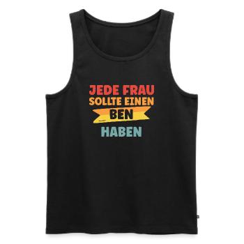 Jede Frau sollte einen Ben haben - Männer Premium Bio Tank Top - Schwarz - Vorne - AI Model Male 178 light (178cm)