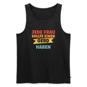 Jede Frau sollte einen Gerd haben - Männer Premium Bio Tank Top - Schwarz - Vorne - AI Model Male 178 light (178cm)