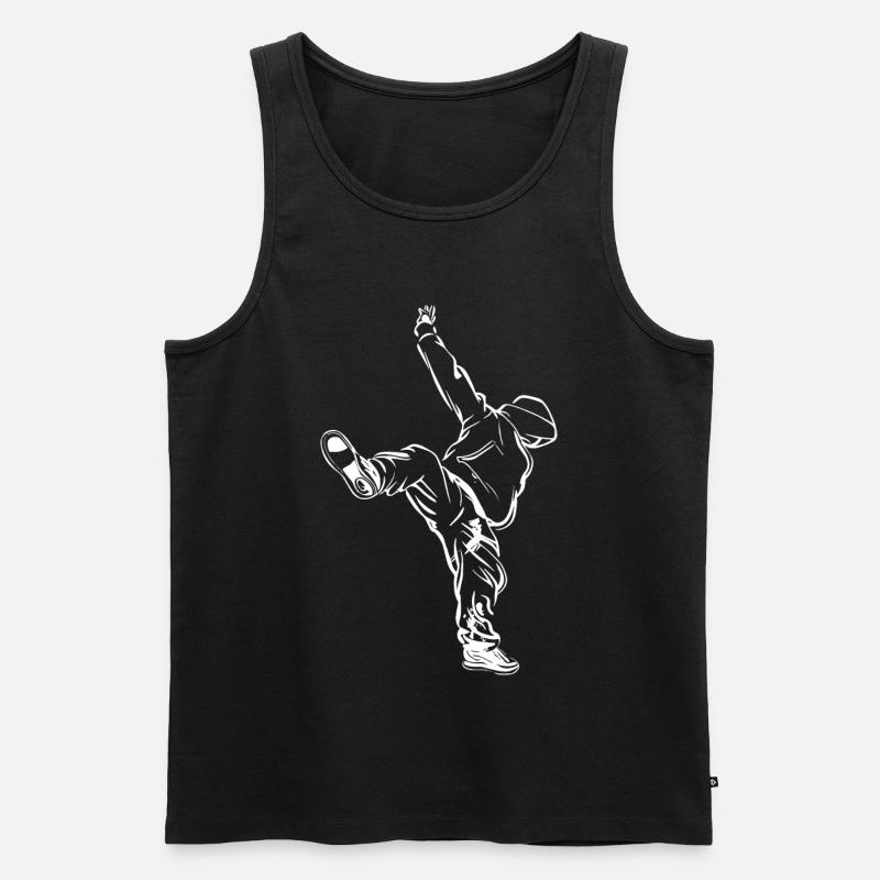 Breakdancer Skizze - Männer Premium Bio Tank Top - Schwarz