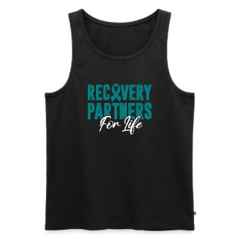 Recovery Partners For Life Addiction - Männer Premium Bio Tank Top - Schwarz - Vorne - Michal (187cm)