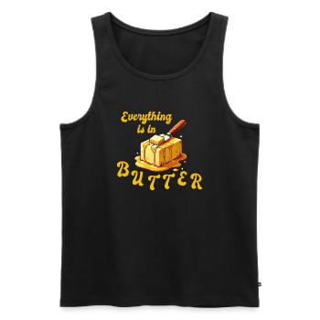 Alles in Butter - everything is in butter - Men's Premium Organic Tank Top - black - Front - Michal (187cm)