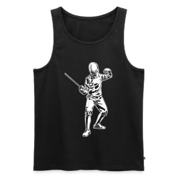 Dessin d’escrimeur - Débardeur bio Premium Homme - noir - Devant - AI Model Male 178 light (178cm)