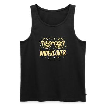 Funny Sunglasses and Undercover Speech Costume - Men's Premium Organic Tank Top - black - Front - AI Model Male 178 light (178cm)