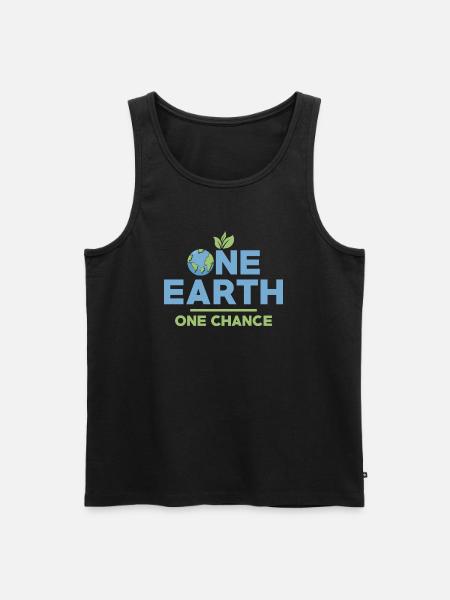 One Earth One Chance Planet Environmental Earth Da - Men's Premium Organic Tank Top - black