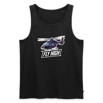 HELICOPTER, FLY HIGH - Men's Premium Organic Tank Top - black - Front - AI Model Male 178 light (178cm)