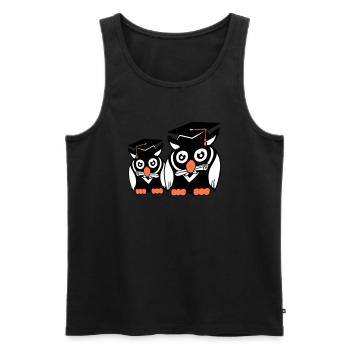 2 Owls Graduation College Abitur Student Team - Men's Premium Organic Tank Top - black - Front - AI Model Male 178 light (178cm)