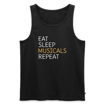 Eat Sleep Musicals Repeat Musical Theatre - Men's Premium Organic Tank Top - black - Front - Michal (187cm)