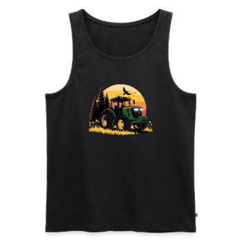 Traktor - Schlepper - Landwirt - Männer Premium Bio Tank Top - Schwarz - Vorne - Michal (187cm)
