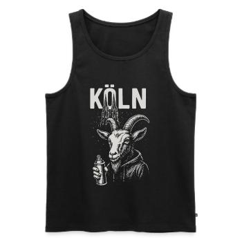 Kölner Streetstyle Ziege - Männer Premium Bio Tank Top - Schwarz - Vorne - Michal (187cm)