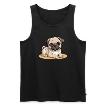 Dogs Pets Pets - Men's Premium Organic Tank Top - black - Front - AI Model Male 178 light (178cm)