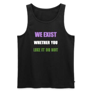 Nous existons - Genderqueer Flag - Débardeur bio Premium Homme - noir - Devant - AI Model Male 178 light (178cm)