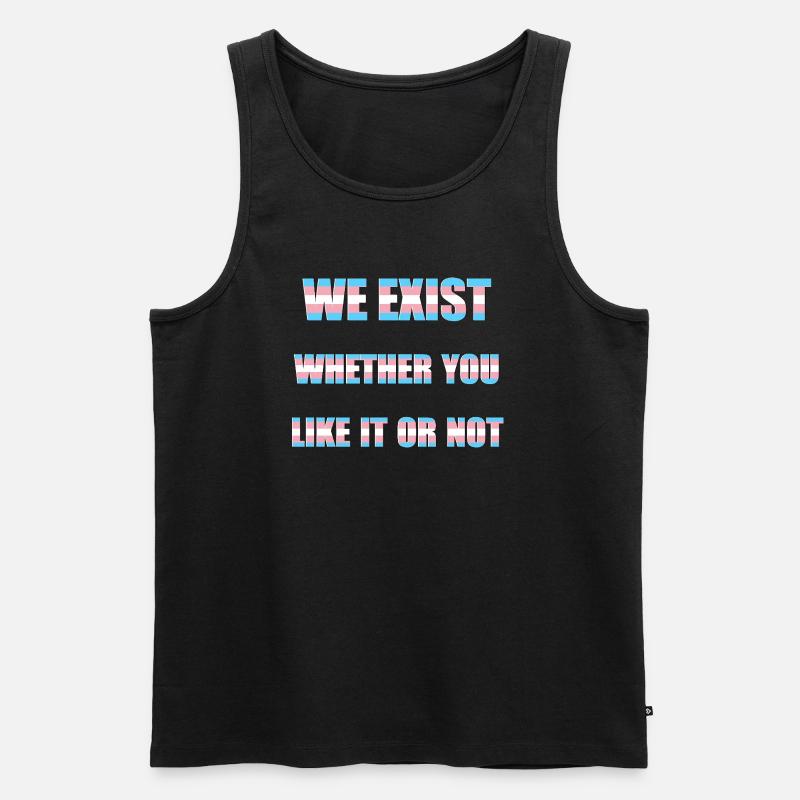 We Exist - Transgender-Flagge - Männer Premium Bio Tank Top - Schwarz