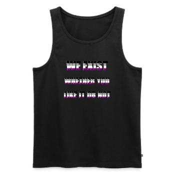 We Exist - Drapeau Asexué - Débardeur bio Premium Homme - noir - Devant - AI Model Male 178 light (178cm)