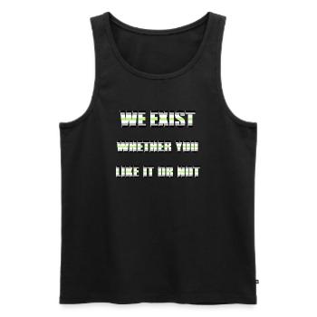 We Exist - Drapeau Agenre - Débardeur bio Premium Homme - noir - Devant - AI Model Male 178 light (178cm)