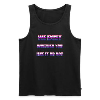 Nous existons - Genderfluid Flag - Débardeur bio Premium Homme - noir - Devant - AI Model Male 178 light (178cm)