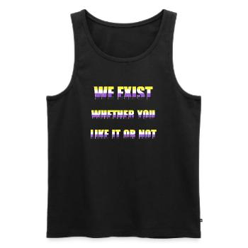We Exist - Drapeau non-binaire - Débardeur bio Premium Homme - noir - Devant - AI Model Male 178 light (178cm)