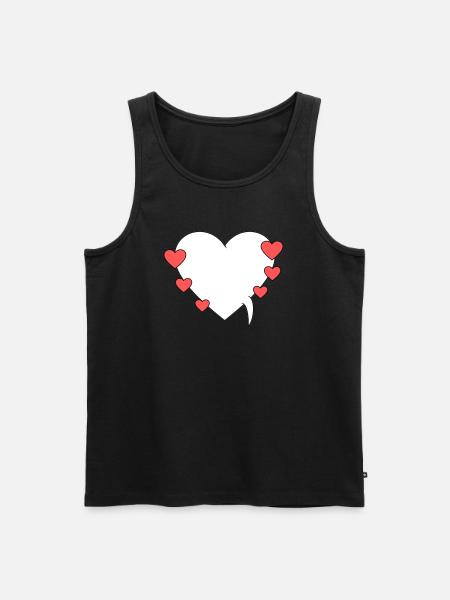 Speech bubble with hearts - Men's Premium Organic Tank Top - black