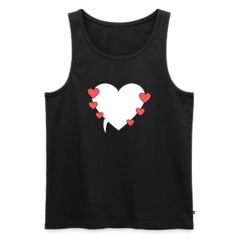 Sprechblase mit Herzen 3 - Männer Premium Bio Tank Top - Schwarz - Vorne - AI Model Male 178 light (178cm)
