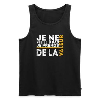I don't get old, I increase in value - Men's Premium Organic Tank Top - black - Front - Michal (187cm)