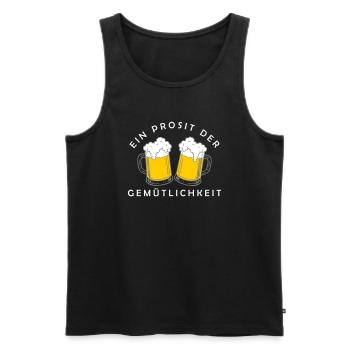 Ein Prosit der Gemütlichkeit - Männer Premium Bio Tank Top - Schwarz - Vorne - AI Model Male 178 light (178cm)