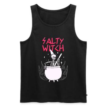 Halloween Shirt Sekelton Witchcraft Salty Witch - Männer Premium Bio Tank Top - Schwarz - Vorne - AI Model Male 178 light (178cm)