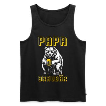 Le futur papa PAPA BRAUBÄR Drôle - Débardeur bio Premium Homme - noir - Devant - Michal (187cm)
